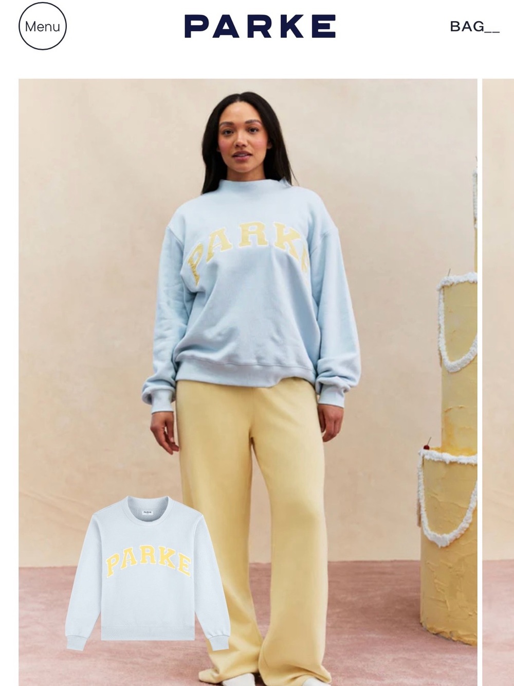 PARKE Birthday 2026 Blueberry Lemonade Mockneck Sweatshirt NWT size S/M SOLD OUT